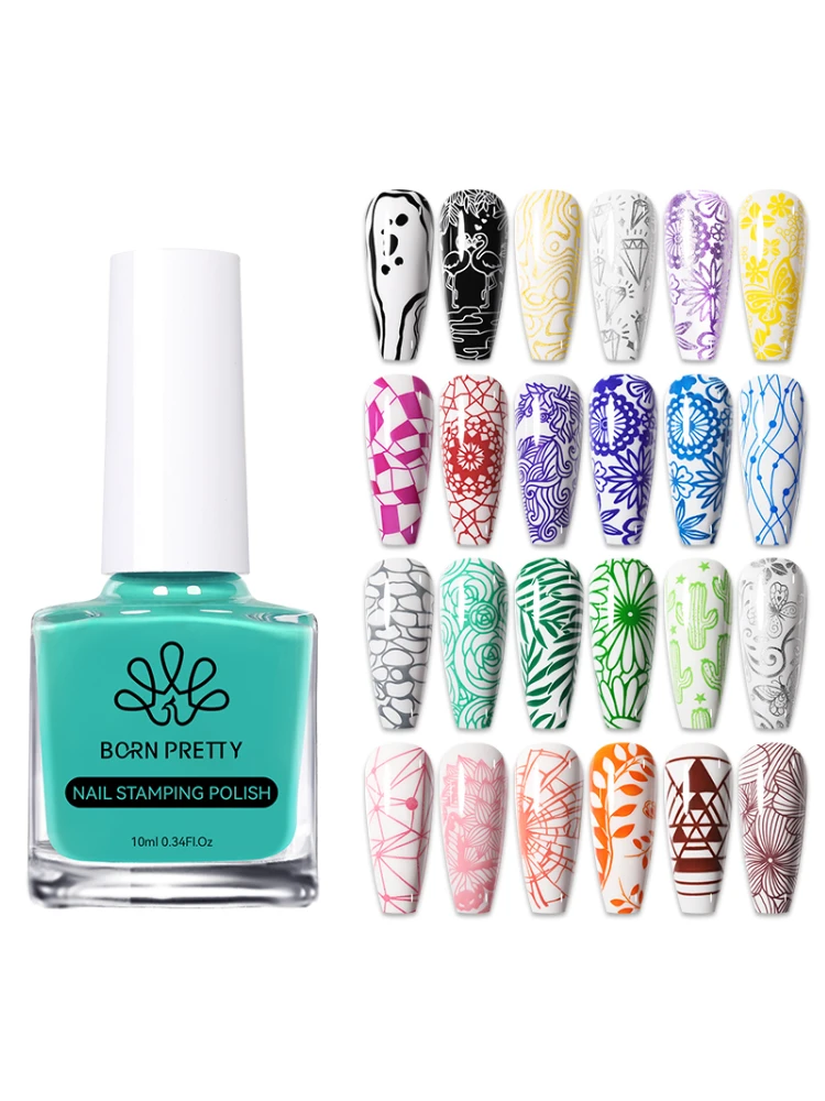 BORN PRETTY Lakier do stemplowania paznokci 10ml do płyt do stemplowania, lakier do zdobienia paznokci, lakier do stemplowania na każdą okazję — 2