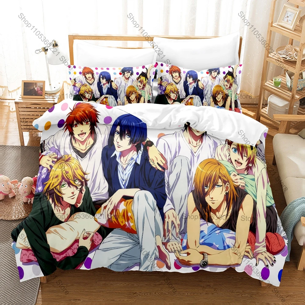 Cool Uta no Prince-sama 3PCS Bedding Set ST☆RISH Idol Print Soft Microfiber Duvet Cover Pillowcase
