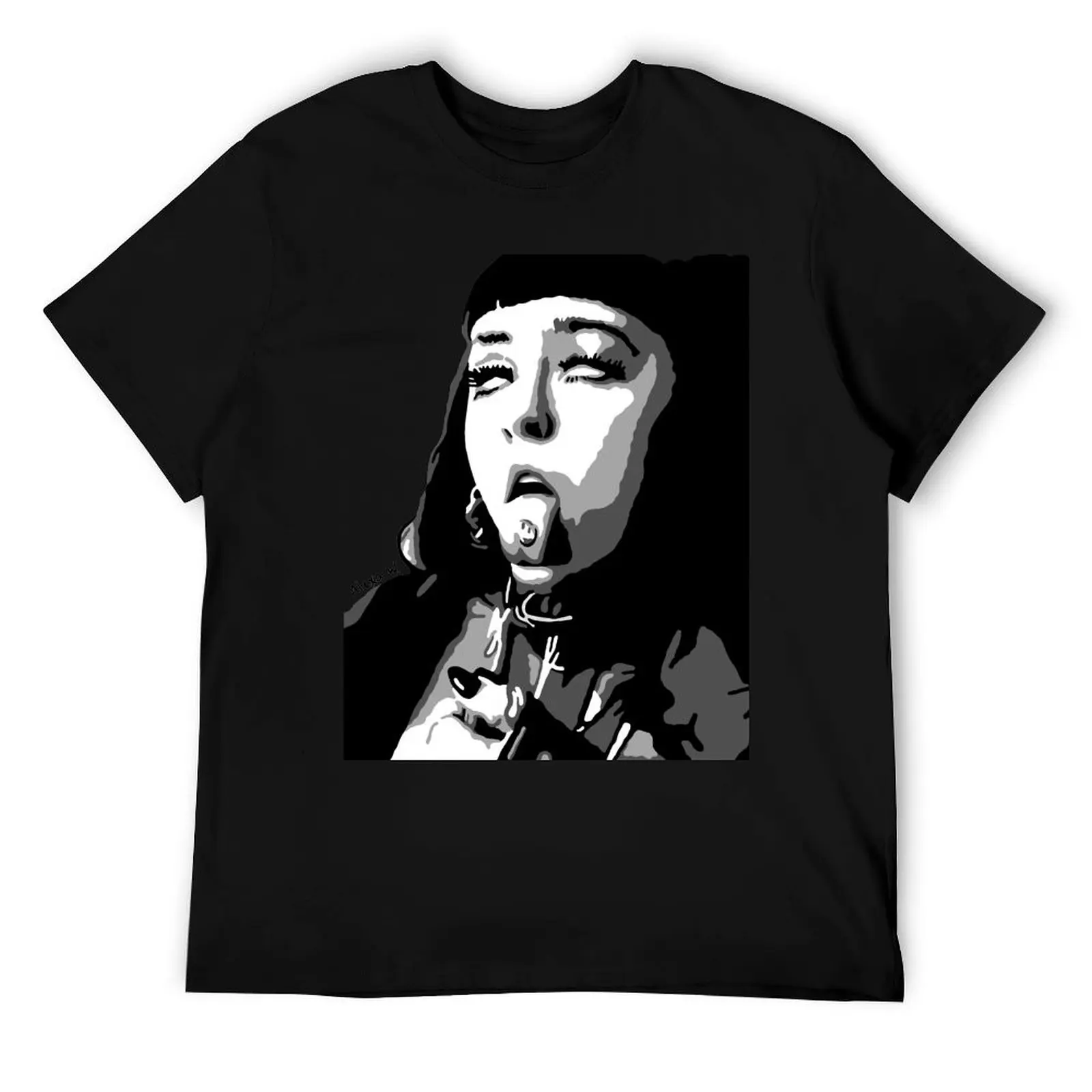 

Ashnikko Black and White Portrait Painting T-Shirt men t shirt cotton 100% printed t shirts for man t shirt man designer T-Shirt