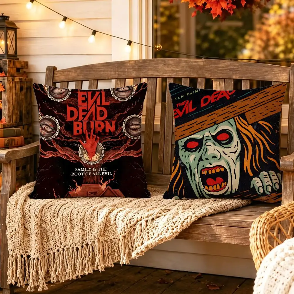 Movie Evil Dead Cushion Cover Pillow Short Plush Scary Creepy Cushion for Living Room Sofa Halloween Holiday Gift