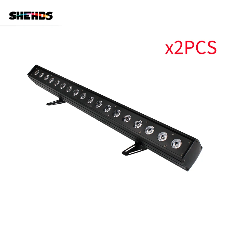 SHEHDS 2pcs Led Wall Wash 18x18W RGBWA+UA Light Dj Disco Wedding Concert Audience Lighting Christmas Decoration