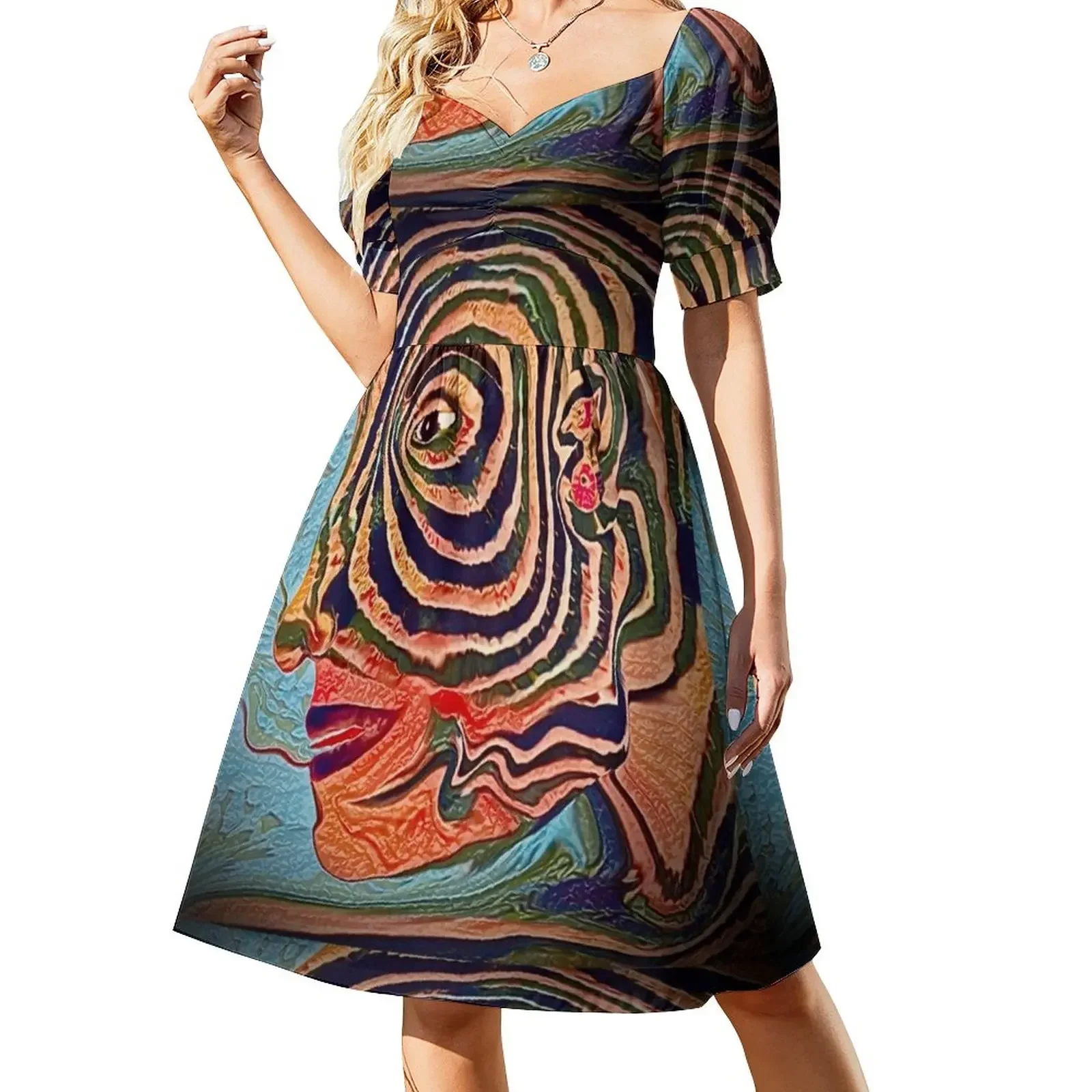 

Vivid Consolation Short-Sleeved Dress evening dress women dresses for women Aesthetic clothing