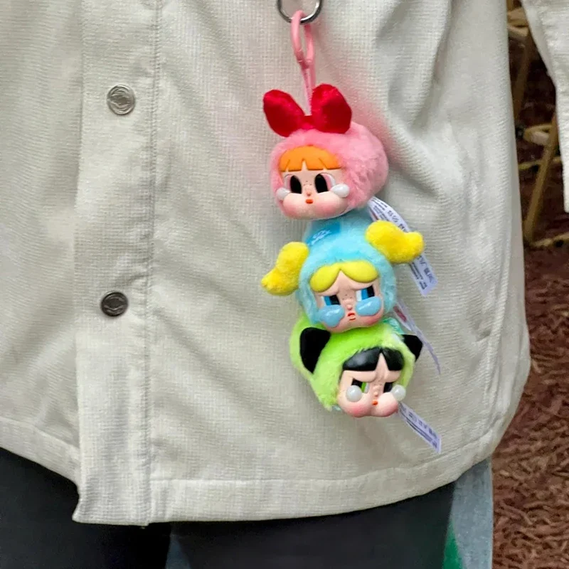 Crybaby Powerpuff Girls Series Vinyl Face Plush Toy Pendant Decoration Action Figure Stuffed Dolls Keychain Trendy Kids Gift