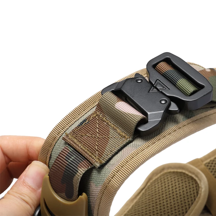 Verstellbares taktisches Hundehalsband aus Metall mit doppelter Schnalle, luxuriöses Designer-Trainingshalsband für mittelgroße und große Hunde – Detail 11