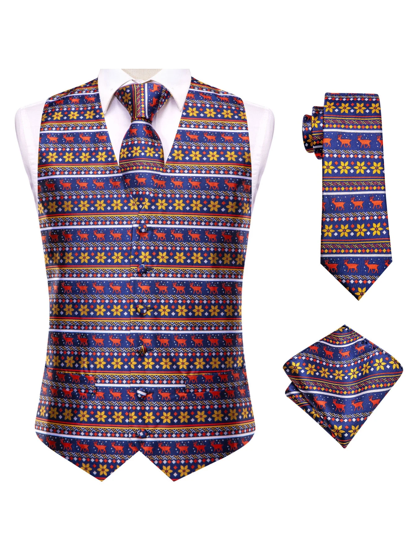 Rosa Weste 3-teiliges Set, Her – Pocket Square Set Bewertung und Preis