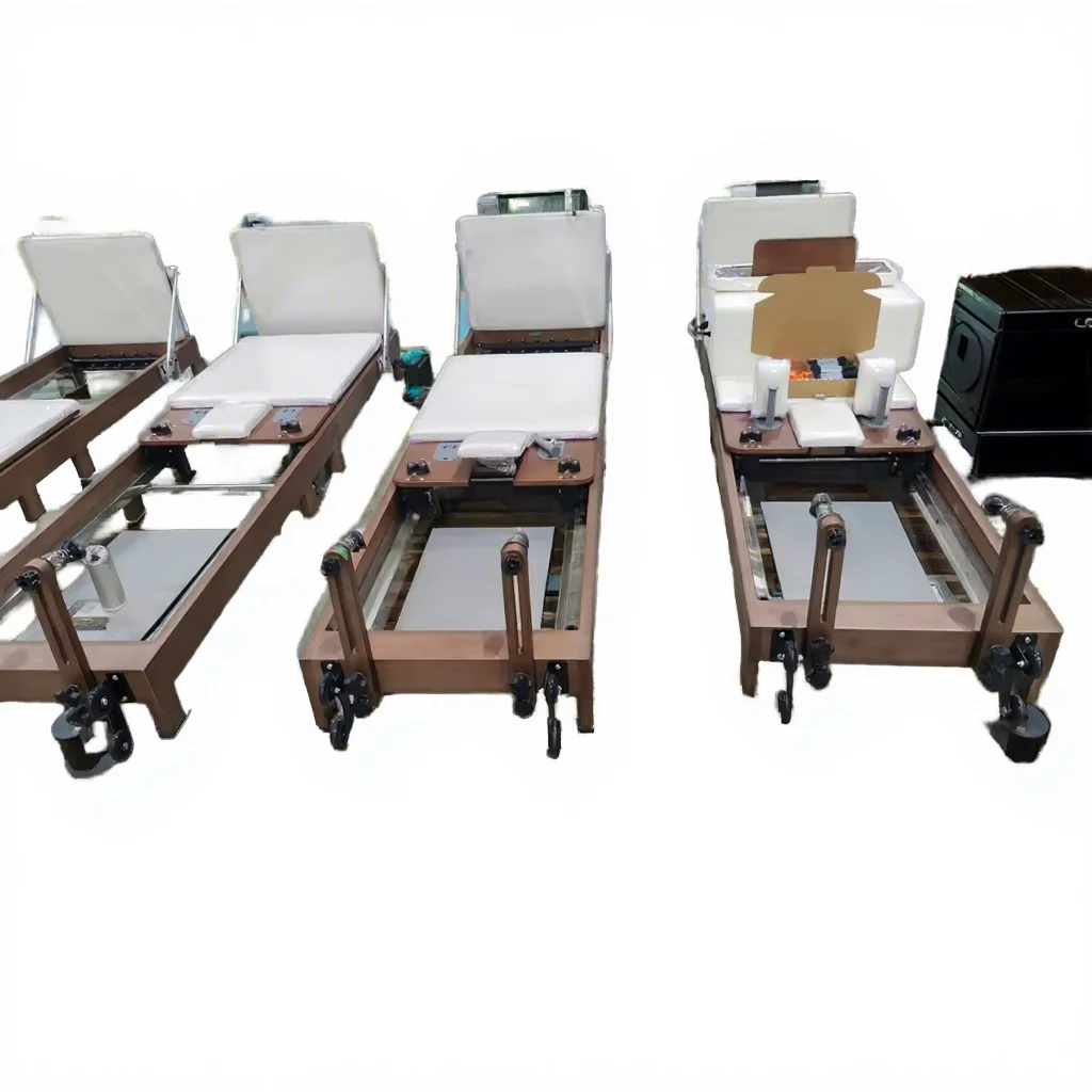 

Professional Durable Balance Training Equipment Smart Adjustable Height Dark Brown Oak Wood Pilates Pilates Studio