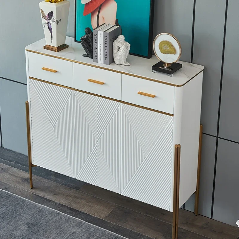 Shoe cabinet household space-saving decorative ornament layered partition rock slab