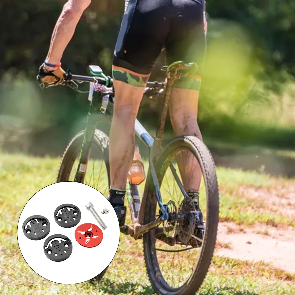 

Bike Computer Mount Base Red Lightweight Durable For Mountain Biking Stem Cap Handlebar Mount Stopwatch Holder Cycling Accessory