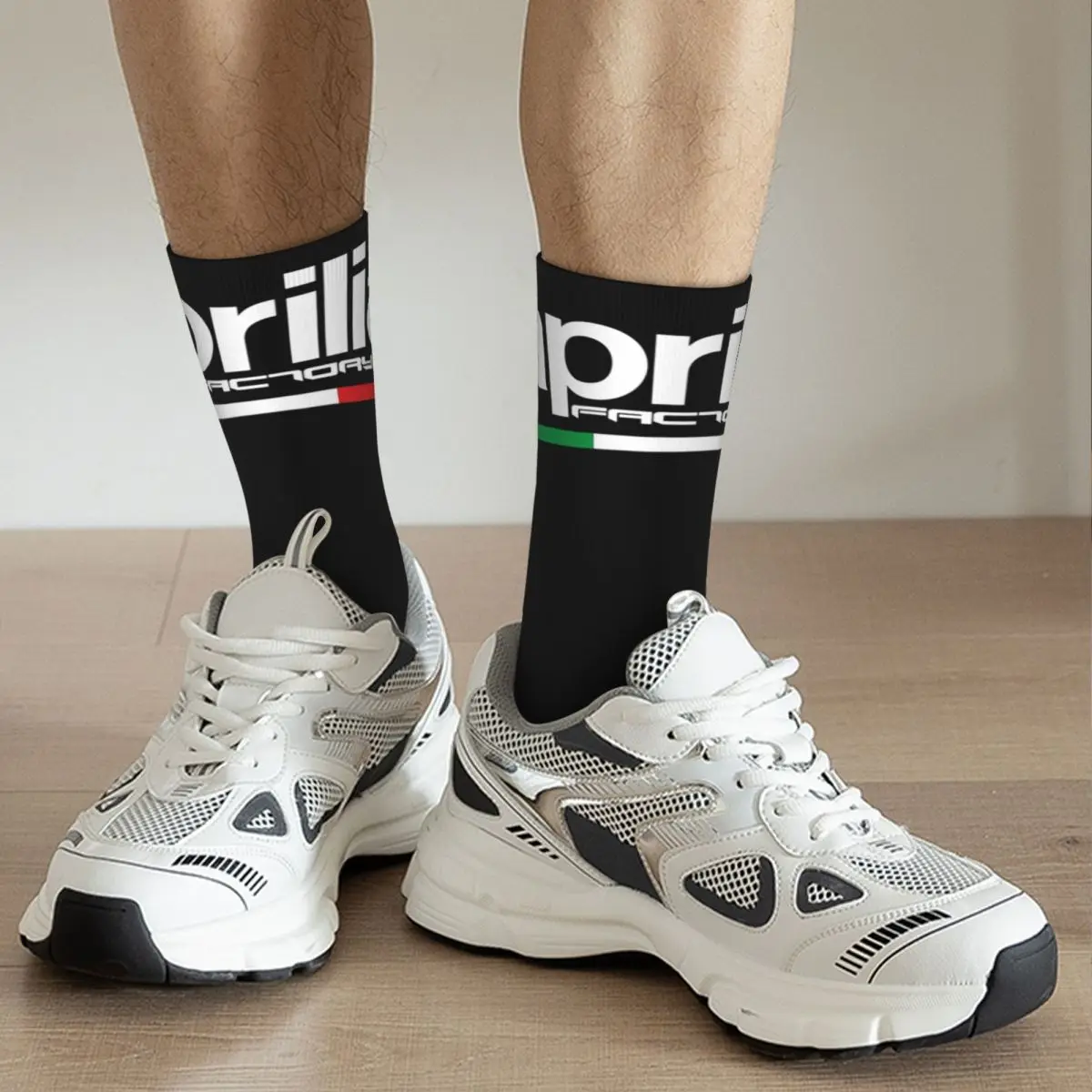 Calcetines de algodón para hombre y mujer, medias cruzadas de carreras de Motor Aprilia, divertidas, felices, para motocicleta, Crazy Merch Middle TubeSocks, regalo de cumpleaños