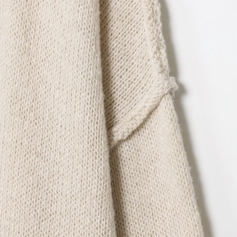 المرأة عادية خمر تريكو مفتوحة بلاكيت الخفافيش كم فضفاضة تناسب محبوك سترة المرأة الخريف طبقات وملابس منزلية غير رسمية #5