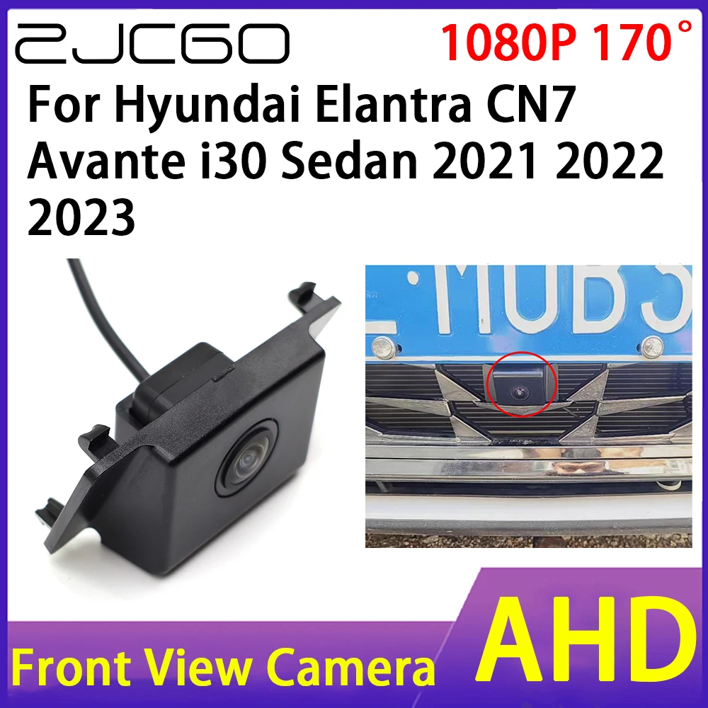 ZJCGO Car Front View Camera AHD 1080P Waterproof Night Vision CCD for Hyundai Elantra CN7 Avante i30 Sedan 2021 2022 2023