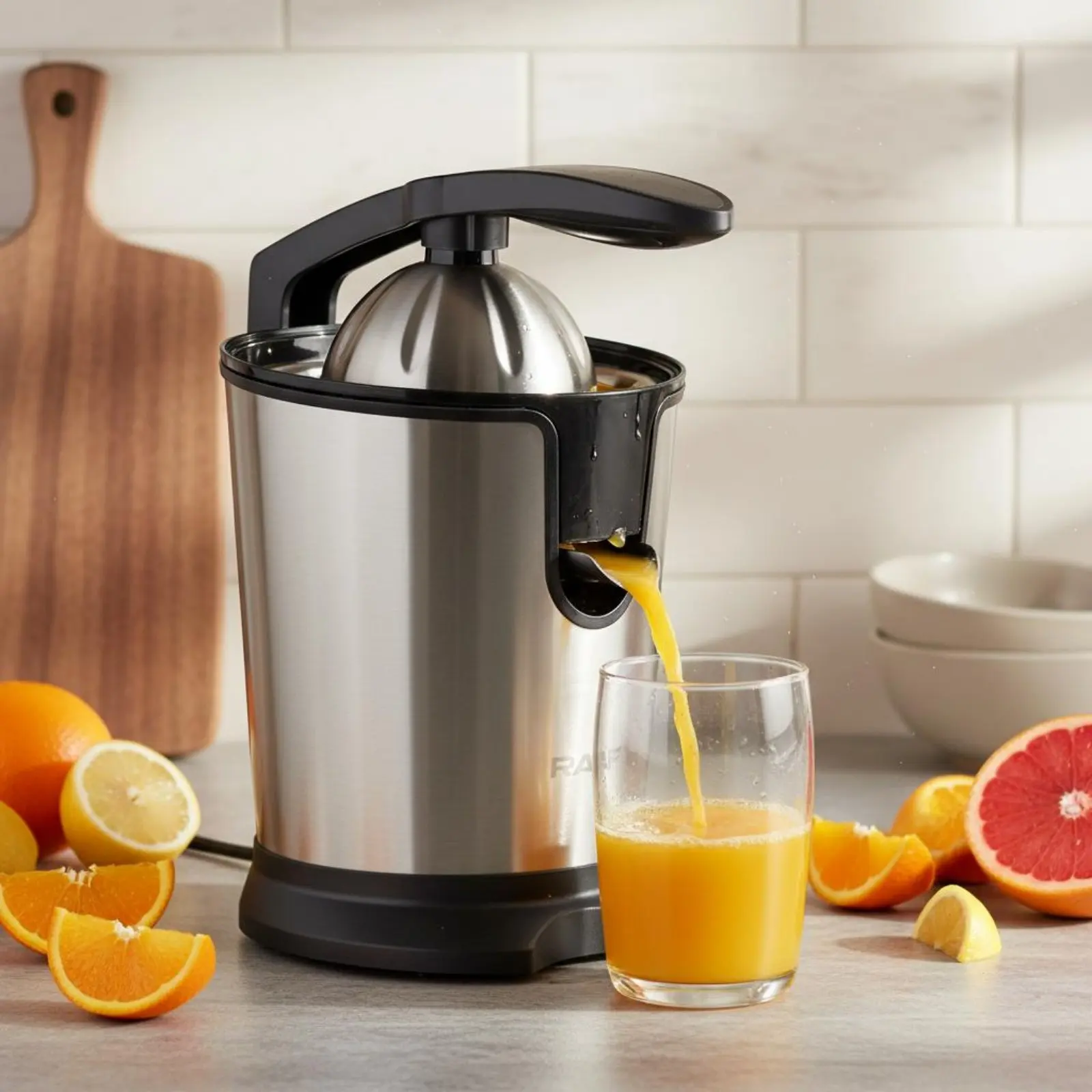Automatic Oranges Press Quiet Engine Stainless Steel Oranges Juicer Kitchen Appliance for Home Bar
