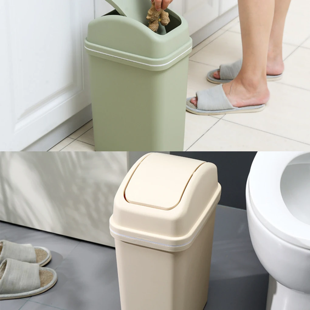 Premium Swing-top Kitchen Trash Can - Removable Lid Easy To Empty Swing-top Lid For Easy Living Room Swing Top Kitchen