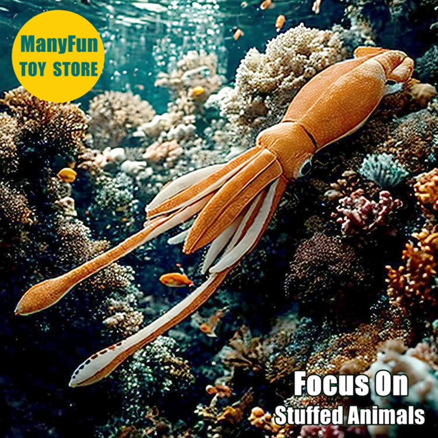 

Cuttlefish Plush Toy - Lifelike Giant Squid Stuffed Animal, Realistic Octopus Plushie, Inkfish Simulation Doll Gift