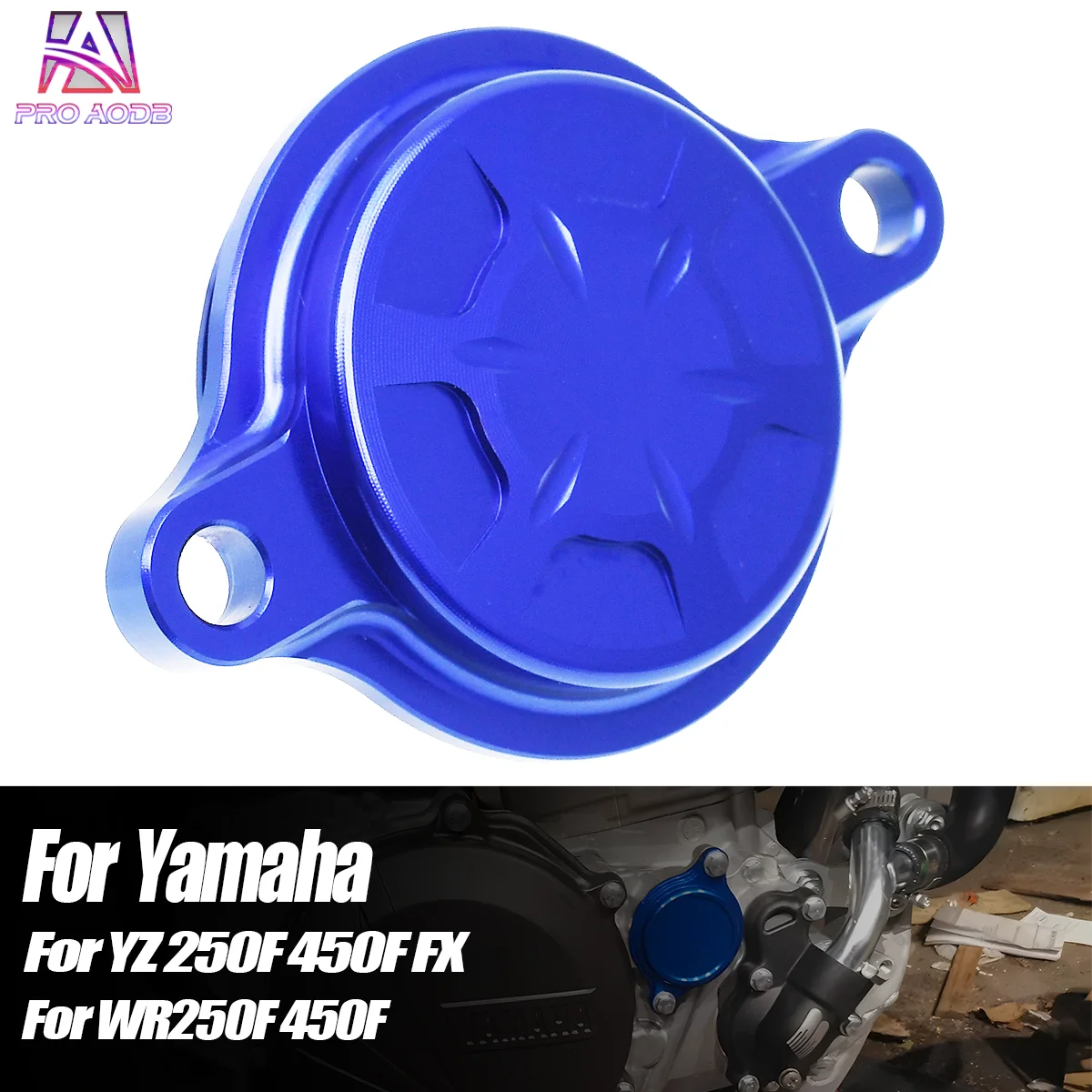Motocross CNC Billet Oil Filter Cover For Yamaha YZ250F YZ450F YZ250FX YZ450FX WR250F WR450F Motocross Dirt Bike Universal Parts
