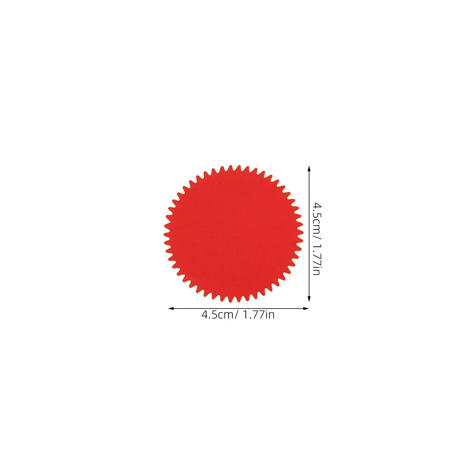 60Sheets Certificate Embossing Seal Stickers Red 45Mm Round Serrated Edge Adhesive Labels for Awards Diplomas Sealing