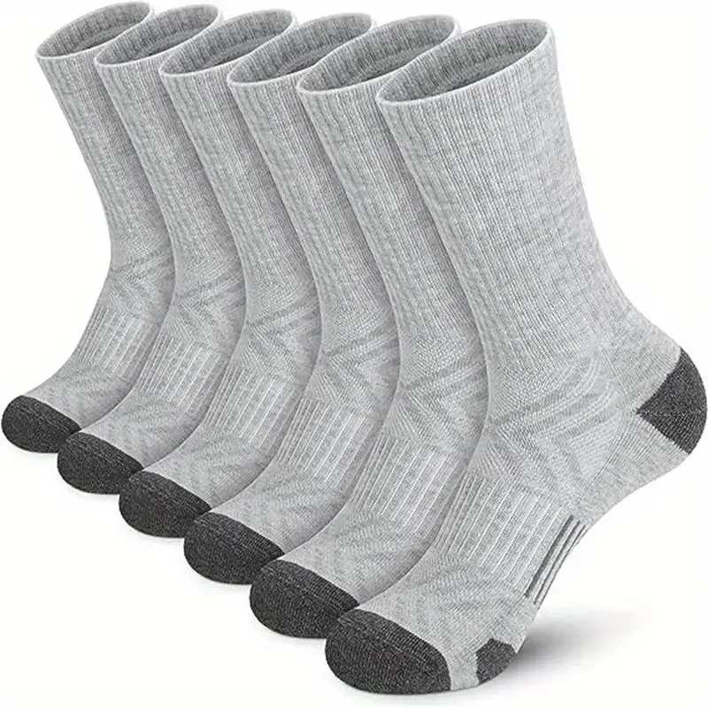 1 Pairs Men's Solid Crew Socks Comfy Breathable Thermal Socks Deodorize And Absorb Sweat Socks For Winter Autumn