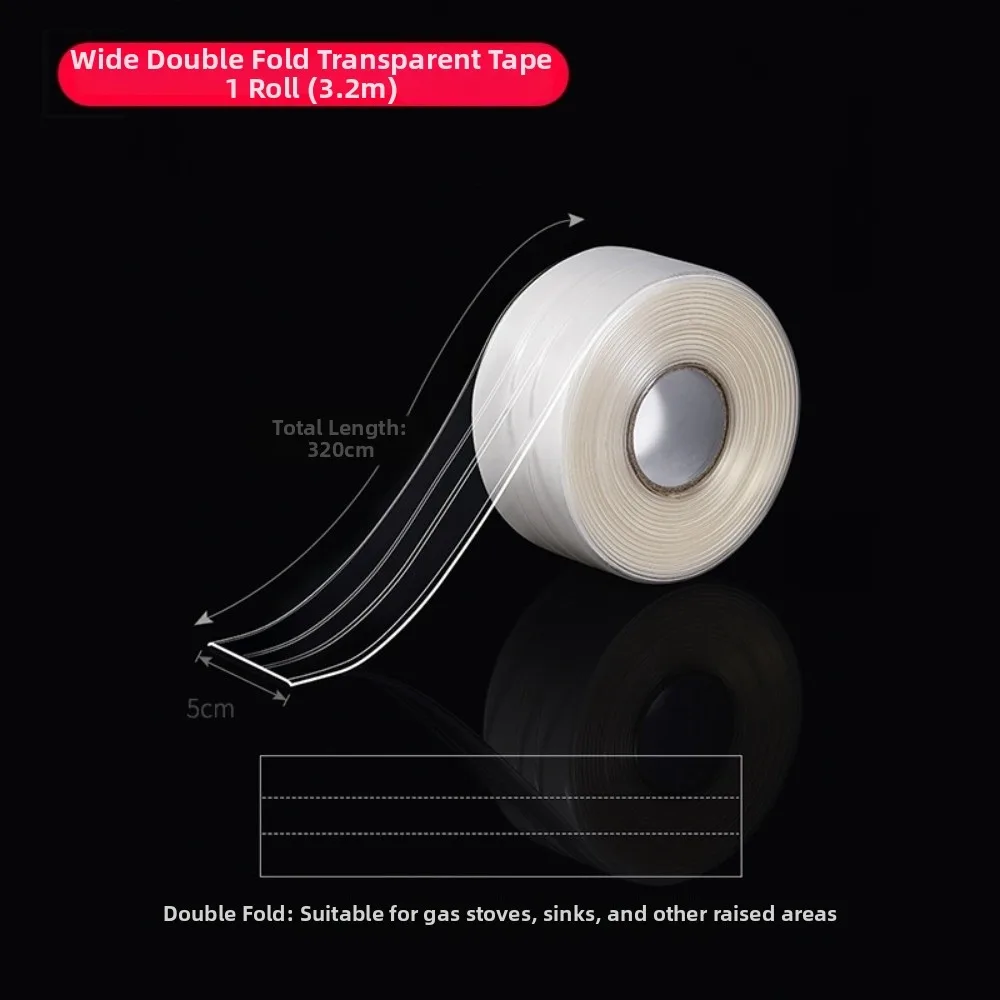 1 Roll New PVC Bathroom Sealing Tape Self-adhesive 50/38mm Shower Tub Tape Stain-resistant Waterproof Sink Gap Tapes Home Use