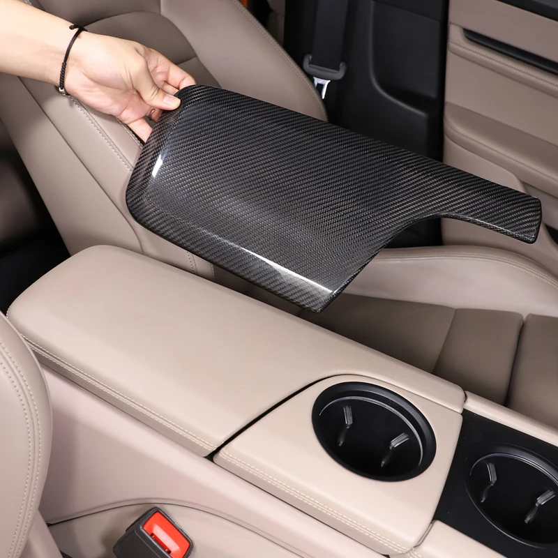 

For Porsche Taycan 2019-2022 Real carbon fiber Car Center Console Armrest Box Protective Cover decorative Interior Accessories