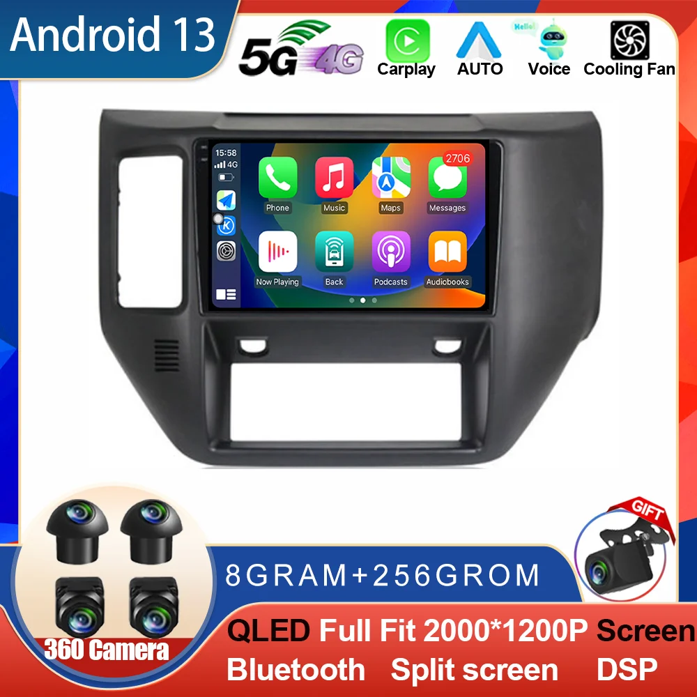 Android 14 Car Radio For Nissan Patrol V 5 Y61 2004 - 2021 Multimedia Video Player Navigation GPS CarPlay Auto No 2 Din DVD