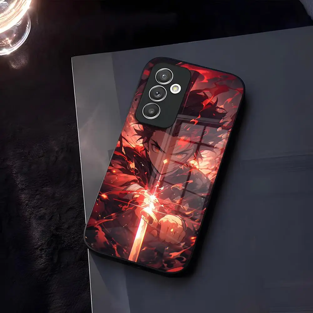 Demon Slayer Phone Case Glass for Samsung Galaxy S23 S24 S21 S22 S20 Ultra Fe Plus A34 A54 A24 A52 A53 M54 Cover