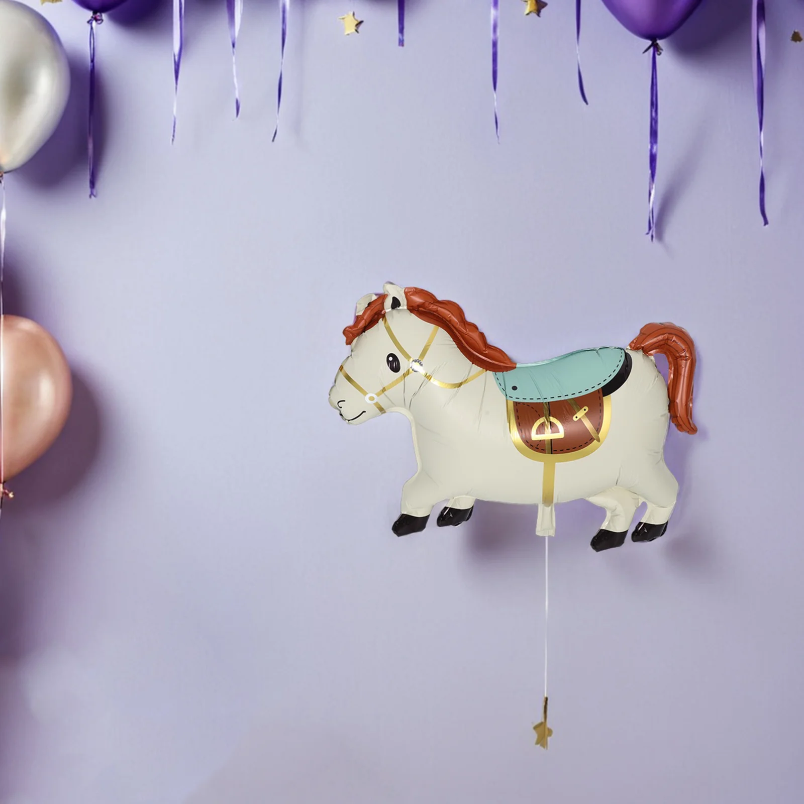

5Pcs 3D Foil Horse Balloon Inflatable Birthday Party Decoration for Chinese Zodiac Wedding Shower Spring Festival Cowboy