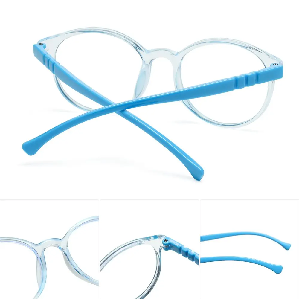 Boy Girl PC Transparent Soft Frame Kids Eyewear Clear Lens Blue Light Blocking Glasse Computer Glasses