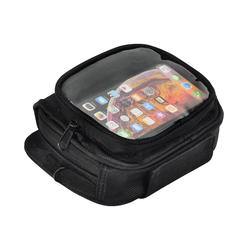 

A Black Motorcycle Fuel Tank Bag, Car Navigation Bag, and High-Quality Waterproof and Wear-Resistant Bicycle Portable Set Bag