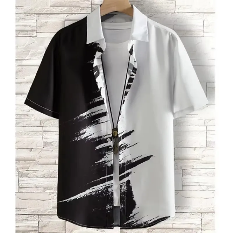 Men's Short-Sleeved 3D Printed Shirt, Lightweight Summer Hawaiian Beach Top, Seaside Casual Style, A Must-Have for Men.