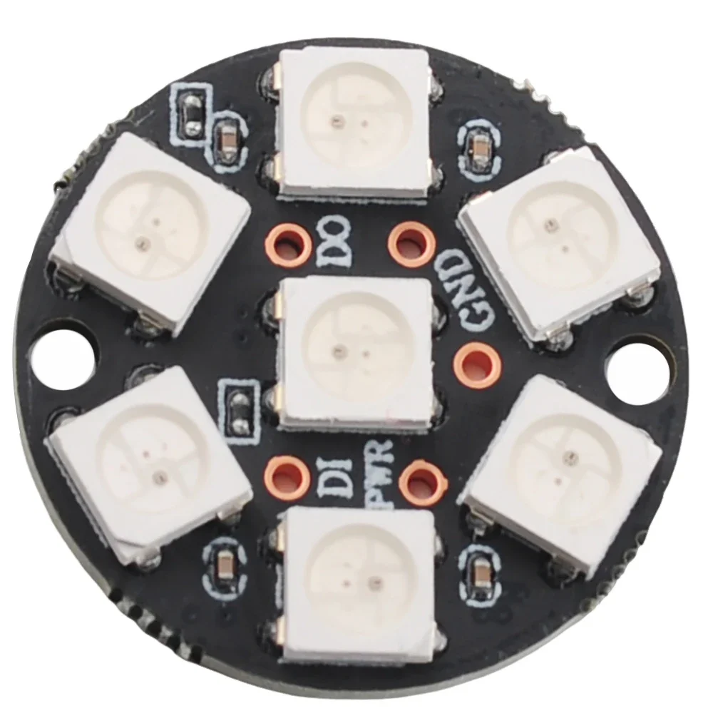 Luce indirizzabile programmabile ad anello LED RGB WS2812 5050 da 7 pixel per progetti di illuminazione a colori fai-da-te Arduino/RPi