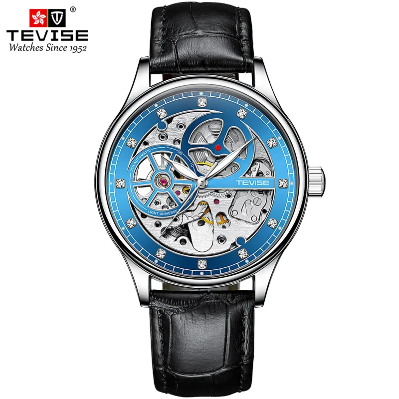 T820E TEVISE Fashion hollow full-automatic mechanical watch belt Tiktok direct selling quality watch