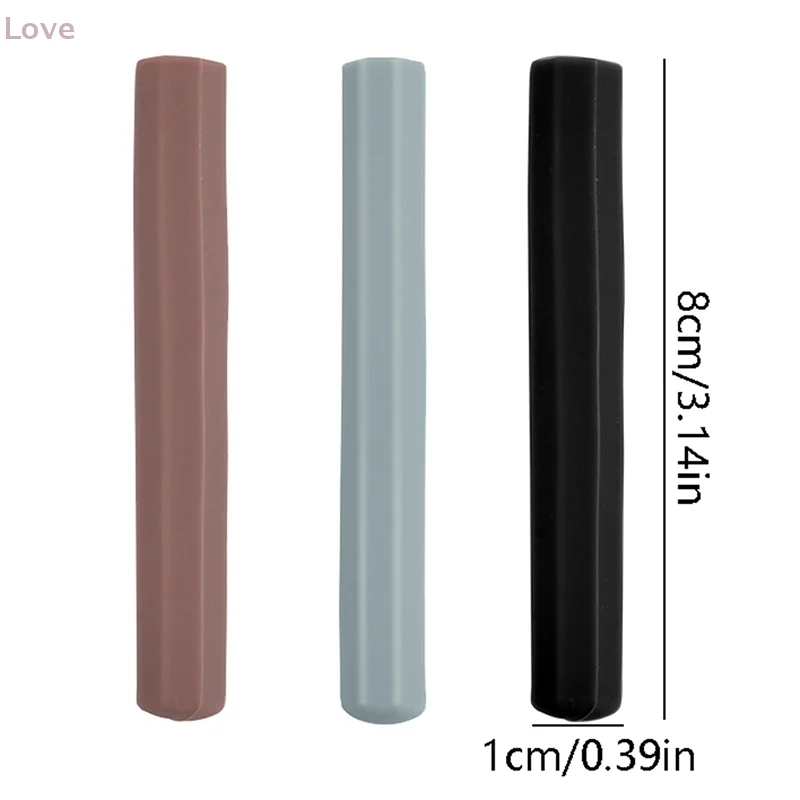 [L & P] 3 قطعة قبعات أقلام تزيين الأظافر سيليكون مختومة ماتي فرش الأظافر يغطي قبعات أقلام مقاومة للضوء تخزين مقاوم للغبار