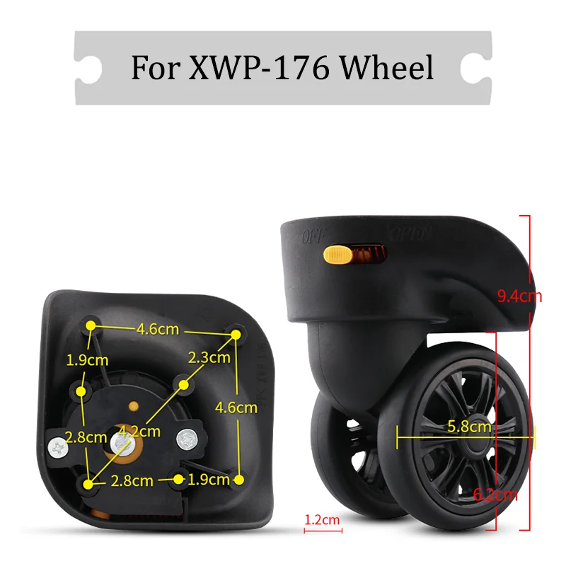 

For XWP-176 Universal Wheel Replacement Suitcase Silent Smooth Shock Absorbing Durable Convenient Accessories Caster Wheels