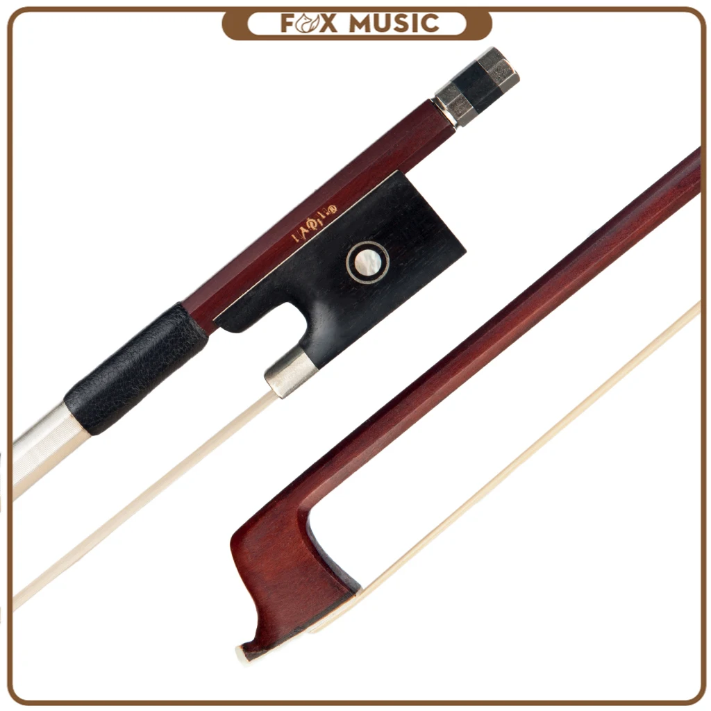 4/4 Size Acoustic Violin Bow Brazilwood Bow Octagonal Stick Well Balance Bow W/ Ebony Frog Paris Eye Inlay White Horsehair Acros