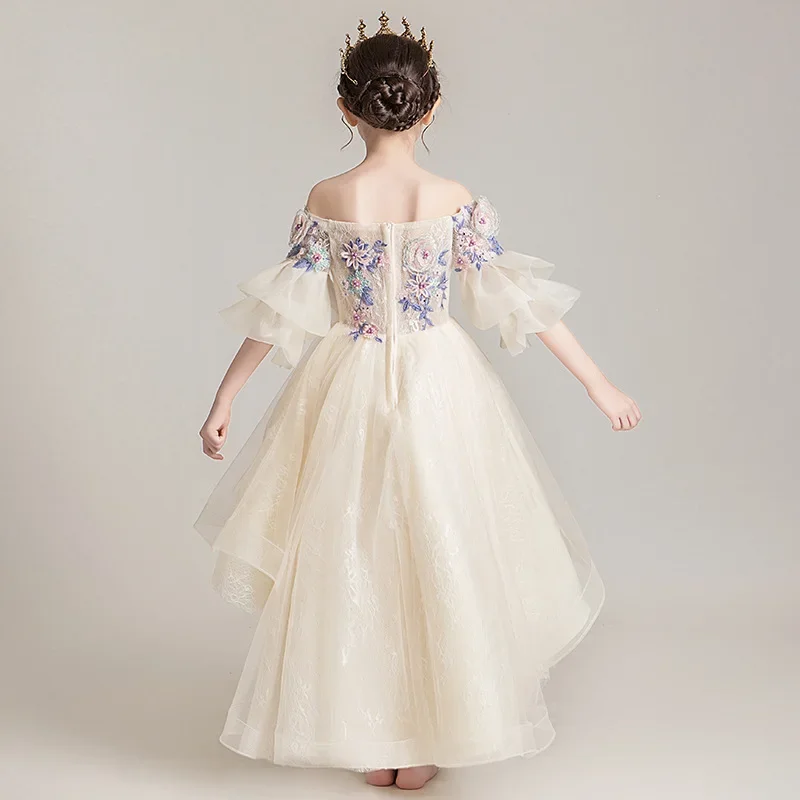 Kids Dress for Girls Costumes Wedding Birthday New Year Party Tail Evening Elegant Princess Summer Children’s Dress 4-12 Yrs