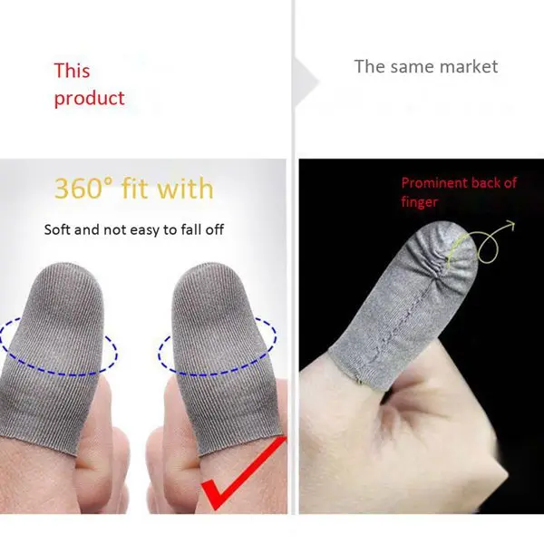 12 قطعة مقاومة للنوم والعرق، شاشة ضغط احترافية، أكمام إصبع الإبهام لقفازات ألعاب الهاتف المحمول