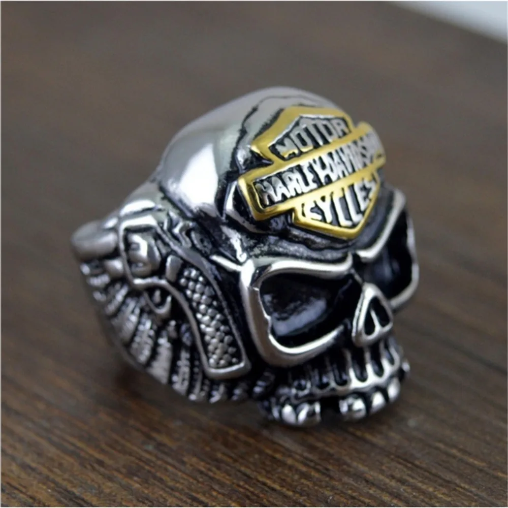 Punk Retro Wing Skull Ring for Men and Women Hip-hop Rock Fashion Trend Gift Ring Exquisite New Simple Accessories Gift