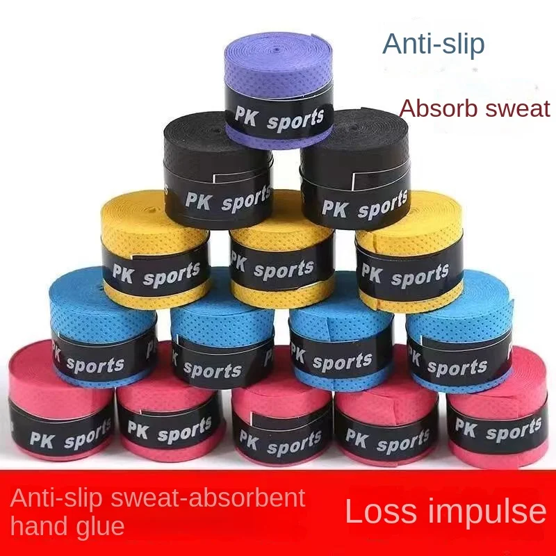 กาวพันด้ามไม้เทนนิส/แบดมินตัน แบบแบน หลากสี ดูดซับเหงื่อ กันลื่น