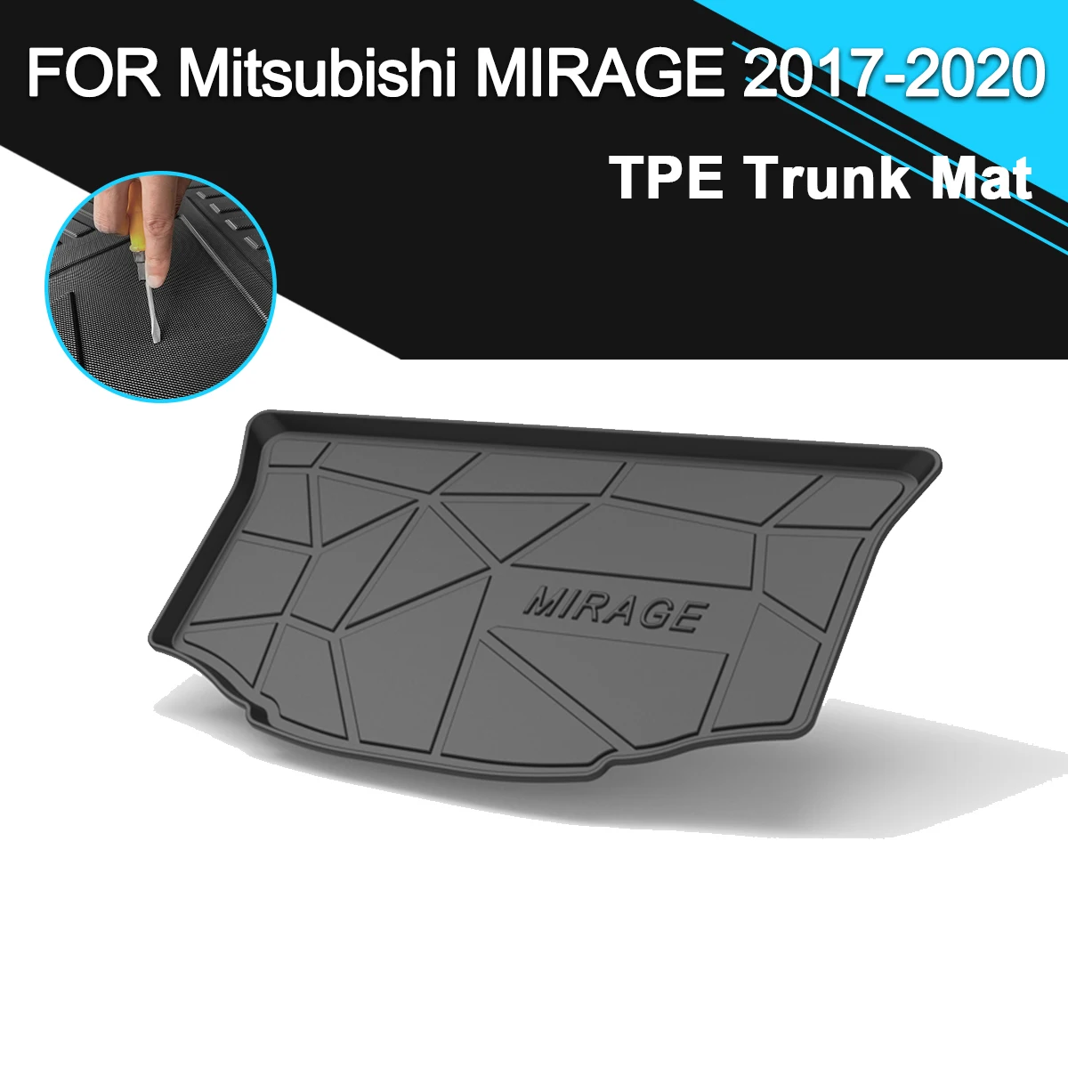 Trunk Mat  TPE FOR Mitsubishi MIRAGE 2017-2020 Car Waterproof Non-Slip Rubber Cargo Liner Accessories