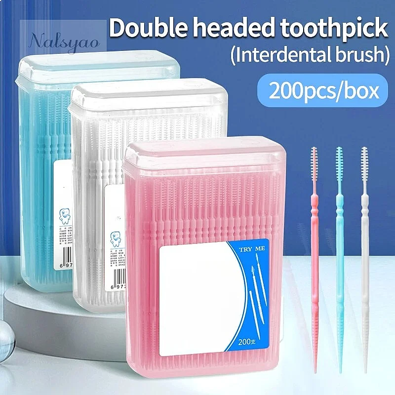 Disposable Toothpicks 200Pcs Double Head Ultra Fine Portable Family Pack Creative Fruit Picks High End Personality Box
