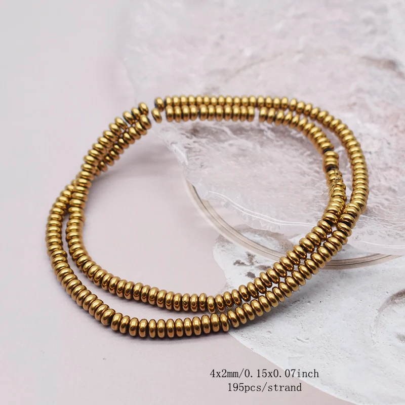 금도금 색상 유지 천연 헤마타이트 스톤 스페이서 루즈 비즈 쥬얼리 제작 DIY 팔찌 부자재