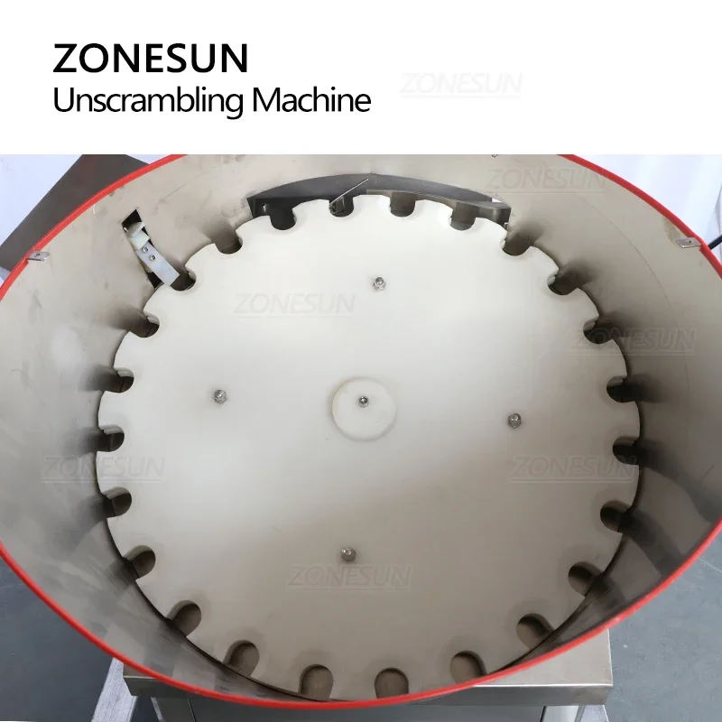 ZONESUN ZS-LP750 Automatic Unscrambler Turntable Rotary Plate Plastic Glass Bottle Vial Sorting Feeder Bottle Delivery