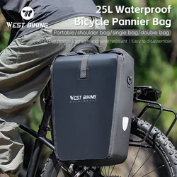 WEST BIKING Bicycle Bag Waterproof Large Capacity Travel Cycling Rear Rack Tail Seat Trunk Bags Mutli-use Road MTB Bike Pannier