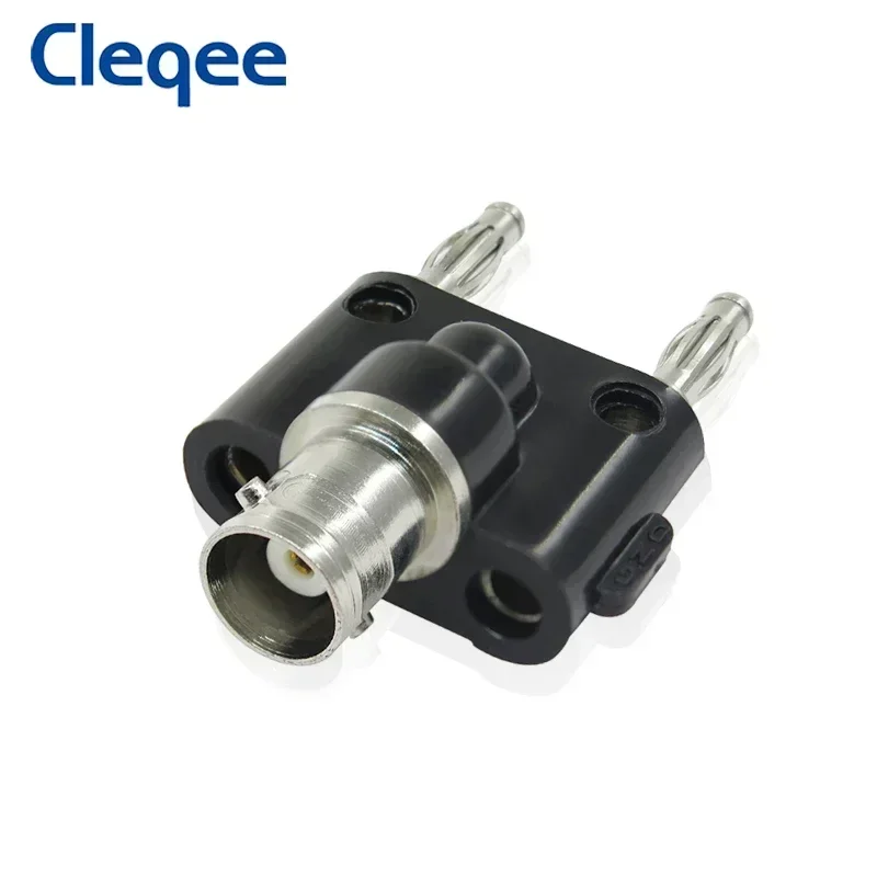 Cleqee P7006 5PCS BNC Female to Dual 4mm Banana Plug Adapter Binding Male Connector