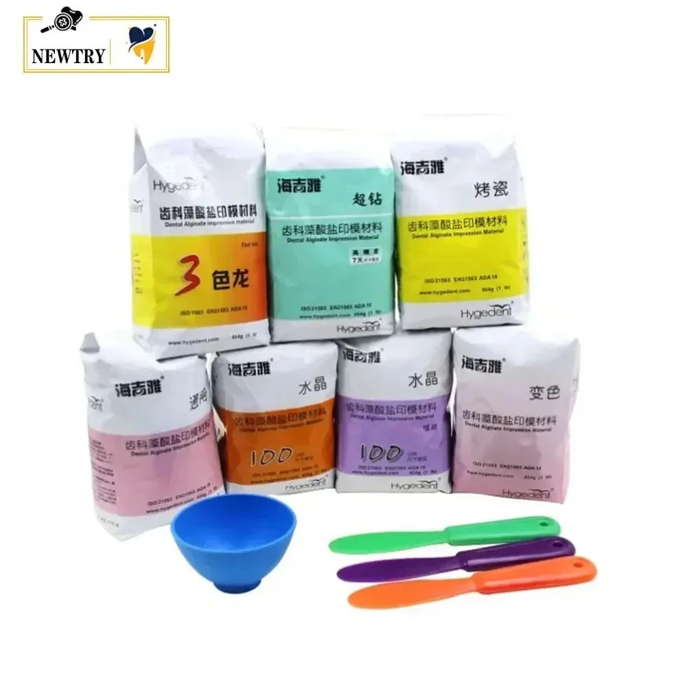 7 Types Dental Alginate Impression Material 454g Removable Denture Plaster Mold Powder Jaw Teeth Gypsum Model Impressing Putty