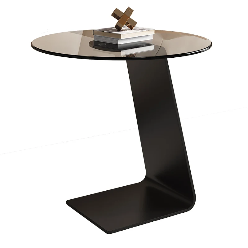 

Bedside living room sofa small side table light luxury modern simple rock slab high sense minimalist coffee table round table