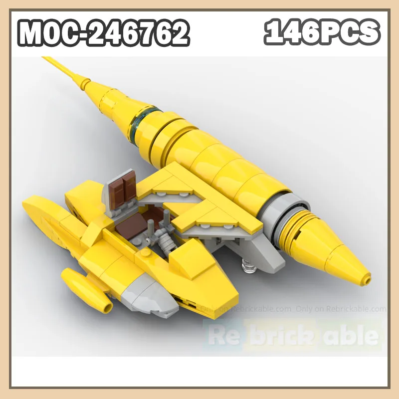 MOC-246762 Custom Racing Speeder MOC Building Block Space War Assembling Model Tank Collectibles Brick Creativity Bricks 146PCS