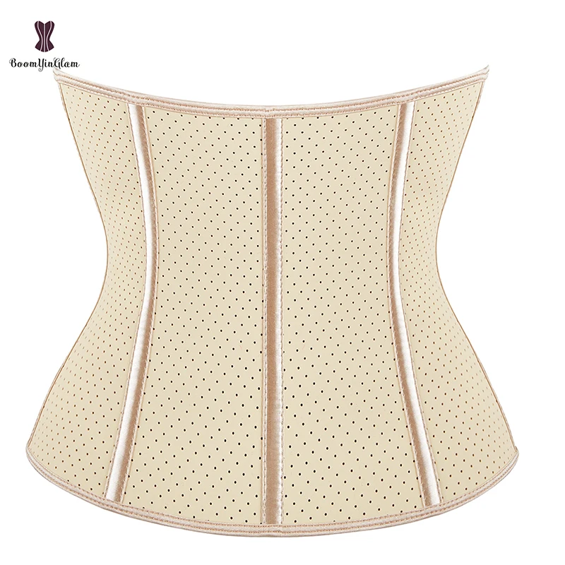 Perforated Korset Women Air Hole Tummy Training Cinchers Latex Girdle Short Torso Waist Trainer Corset Plus Size XXS To XXXL