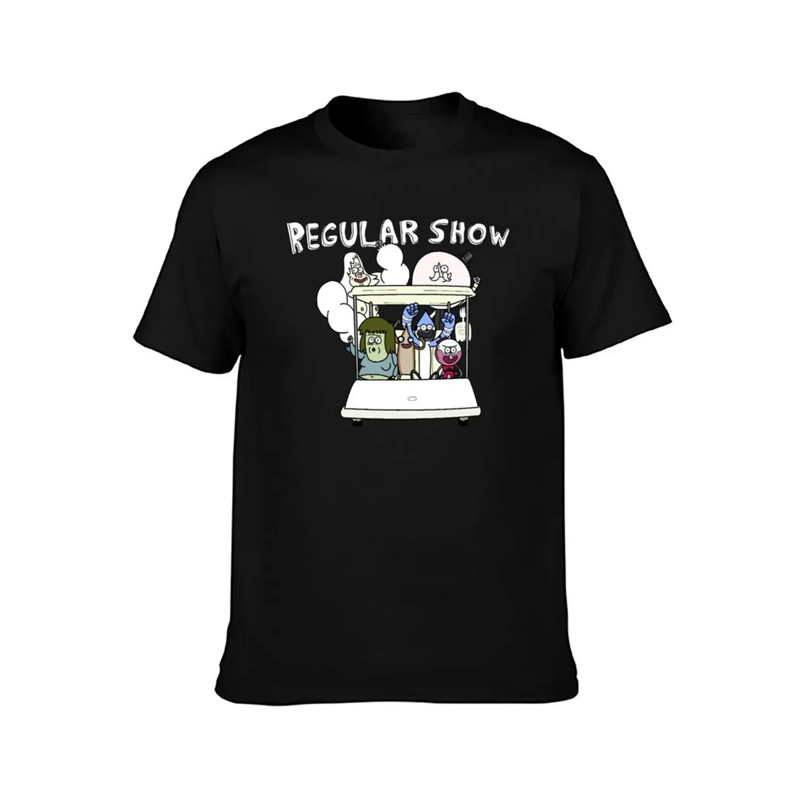 Regular Show Main Characters Mordecai,Rigby,Muscle Man,Pops,Benson,High Five Ghost,Skips T-Shirt