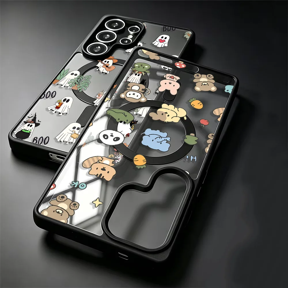 Magsafe Case for Samsung Galaxy S26 Ultra S24+ S23+ S26+ S22+ S25 Plus S25+ S22 S23 S24 FE Back Phone Cover Halloween Cartoon